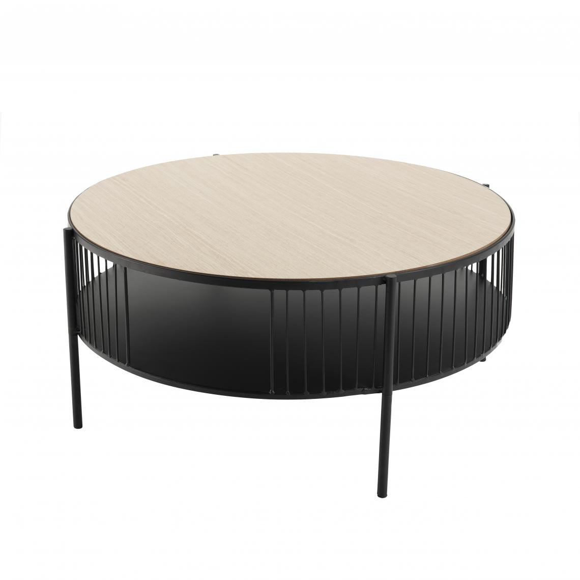 MACABANE - Table basse ronde double plateau 80 cm métal - TALYA - Tables basses