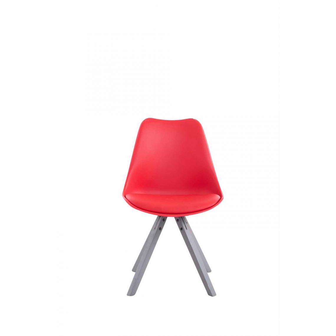 Icaverne - Magnifique Chaise visiteur collection Katmandou cuir synthétique Carré gris couleur rouge - Chaises