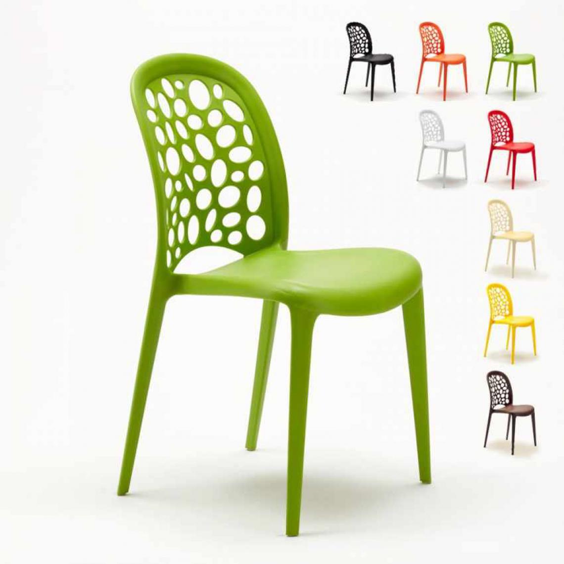Ahd Amazing Home Design - Lot de Chaises empilables de restaurant bars Holes Messina 20 Pièces, Couleur: Vert - Chaises