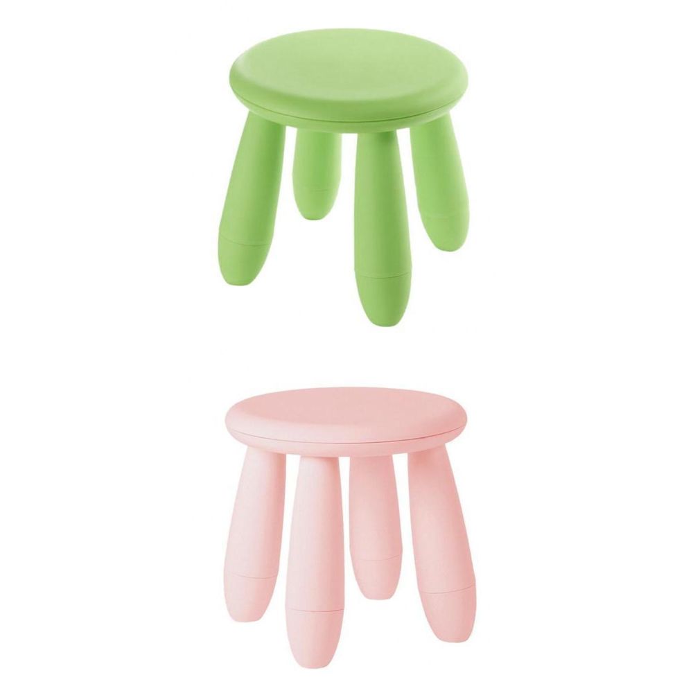 marque generique - Pack 2 Enfants Assemblage Tabouret Pépinière Siège Meubles 12x12 Pouces Vert / Rose - Tables à manger