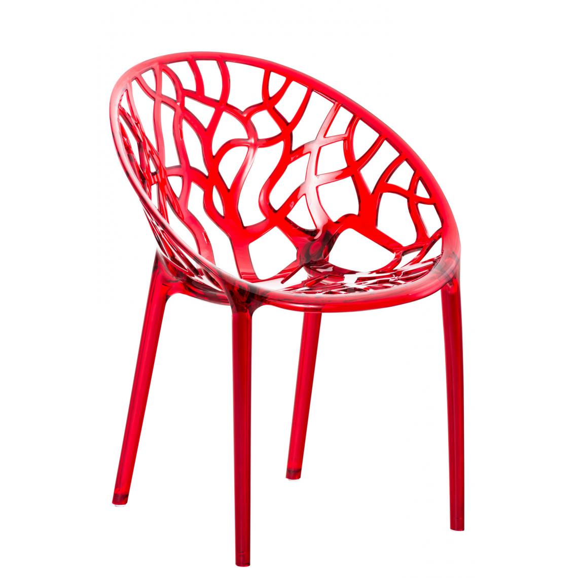 Icaverne - sublime Chaise empilable categorie Banjul couleur rouge - Tabourets