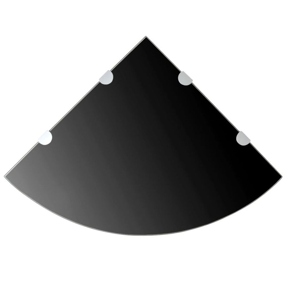 Uco - UCO Étagère de coin avec supports chromés Verre Noir 45 x 45 cm - Etagères