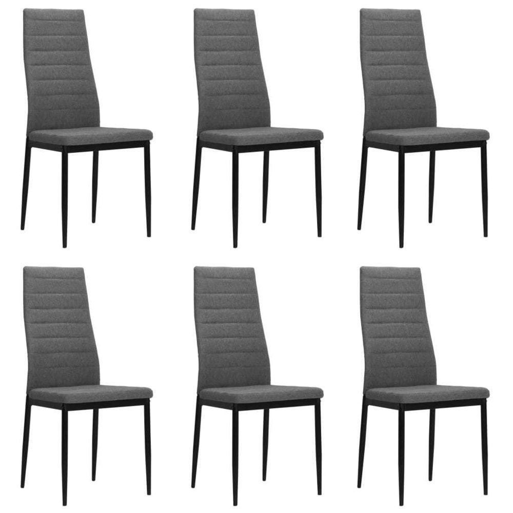 Vidaxl - Chaise de salle à manger 6 pcs Tissu Gris clair - Meubles/Fauteuils/Chaises de cuisine et de salle à manger | Gris | Gris - Chaises