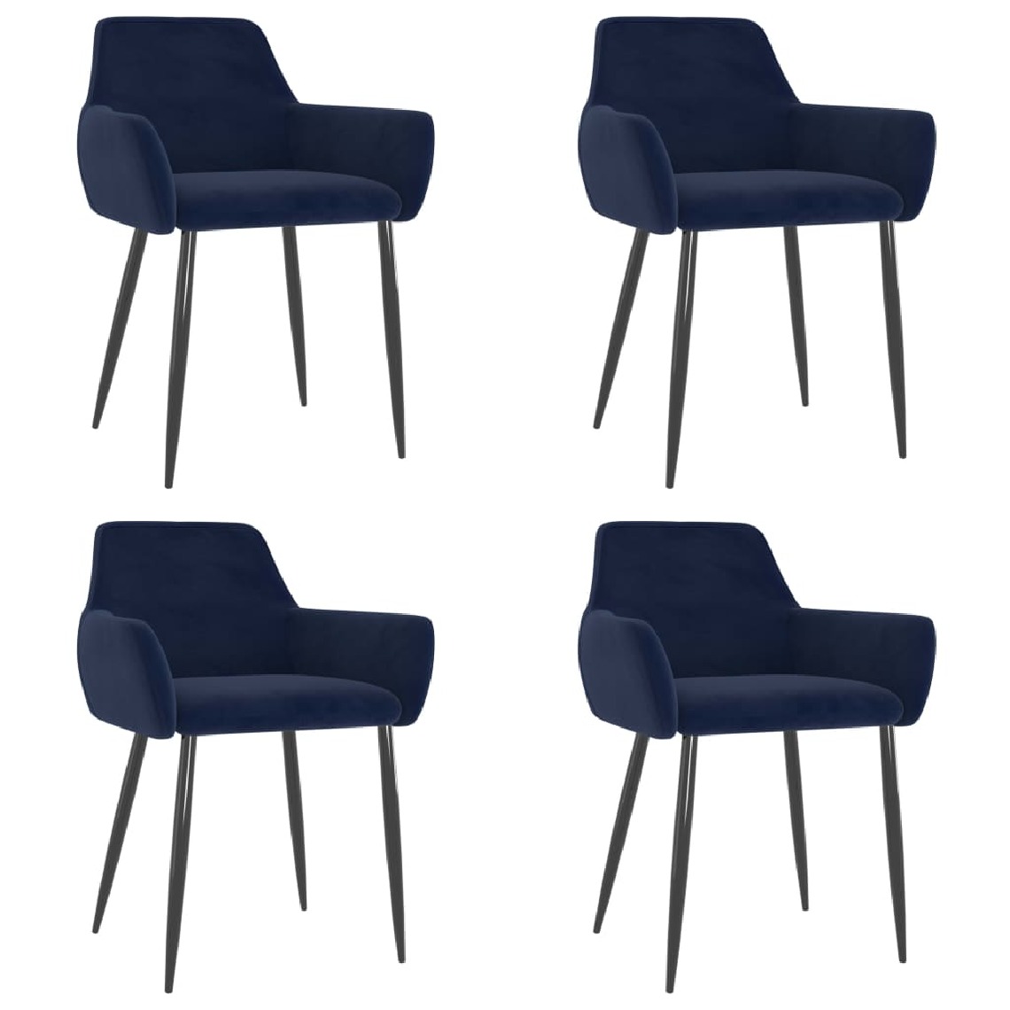 Chunhelife - Chunhelife Chaises de salle à manger 4 pcs Bleu Velours - Chaises