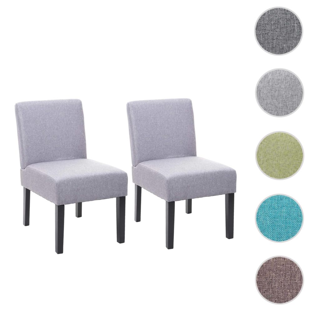 Mendler - 2x chaise de salle à manger HWC-F61, fauteuil lounge, tissu/textil ~ gris - Chaises