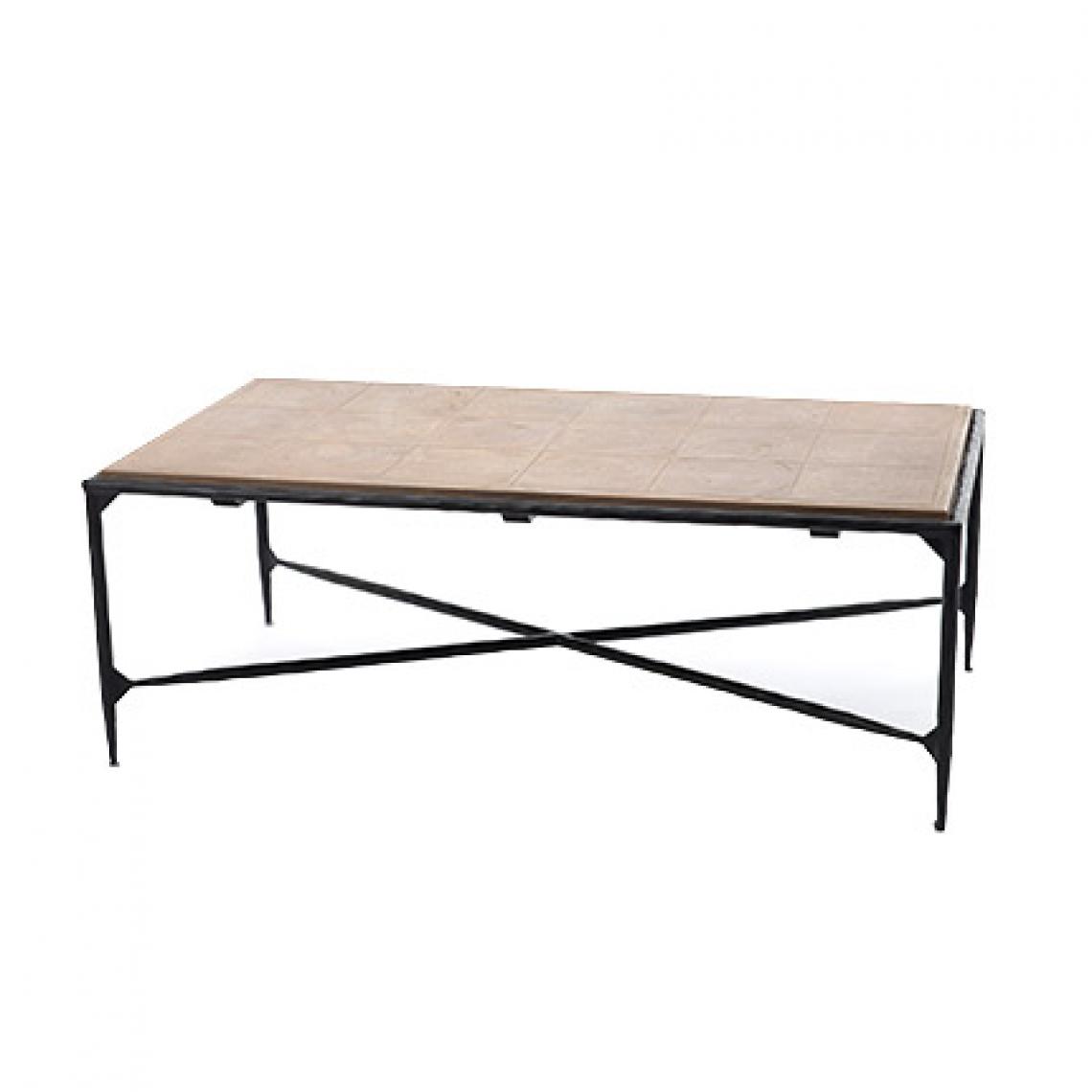 Amadeus - Table basse 110x60x40 cm en orme et métal noir - Tables basses