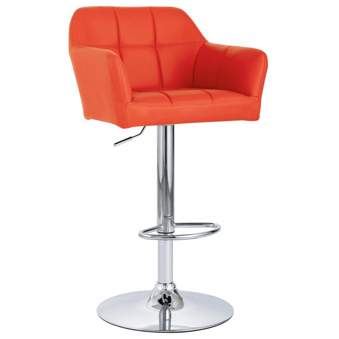 Uco - UCO Chaise de bar avec accoudoir Orange Similicuir - Chaises