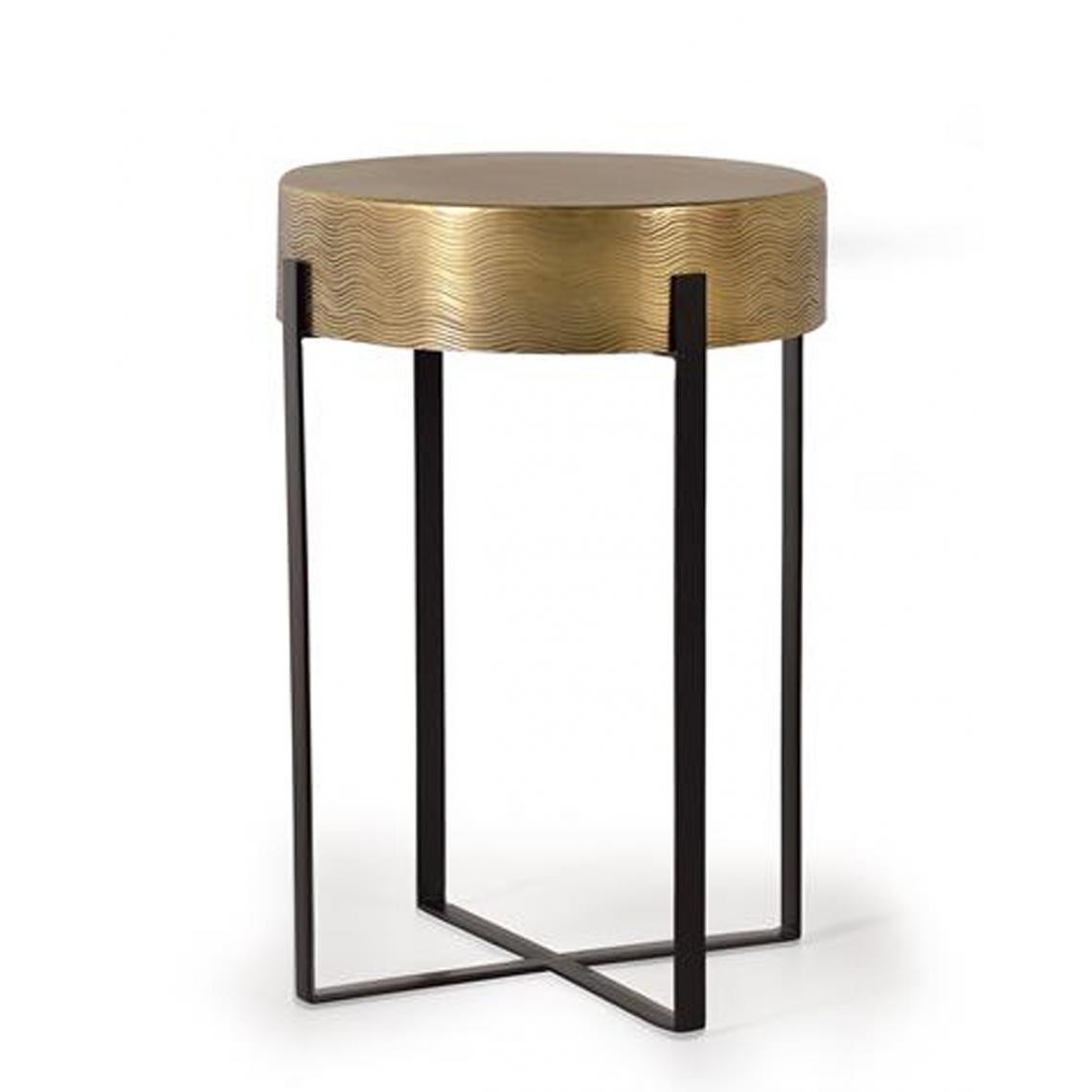 Pegane - Table basse en aluminium coloris Bronze - diamètre 40 x hauteur 60 cm - Tables basses