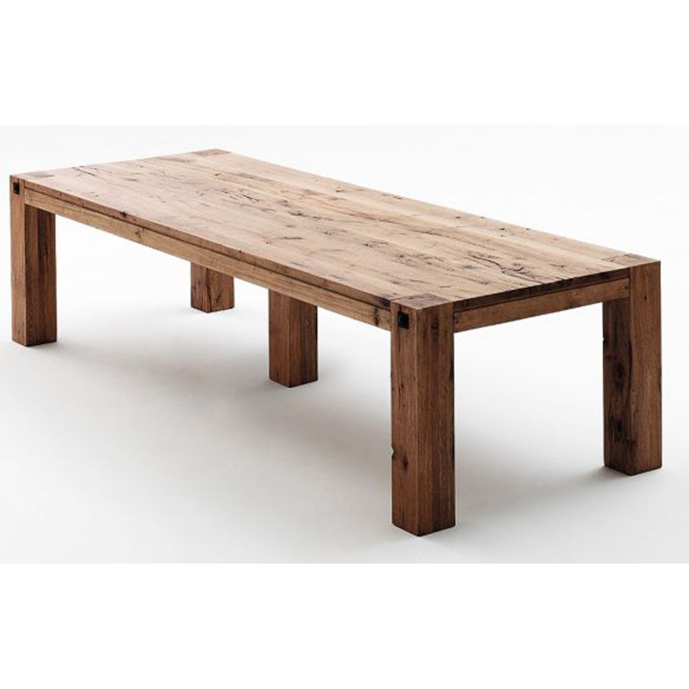 Pegane - Table à manger en chêne massif Bassano laqué mat - L.300 x H.76 x P.120 cm -PEGANE- - Tables à manger