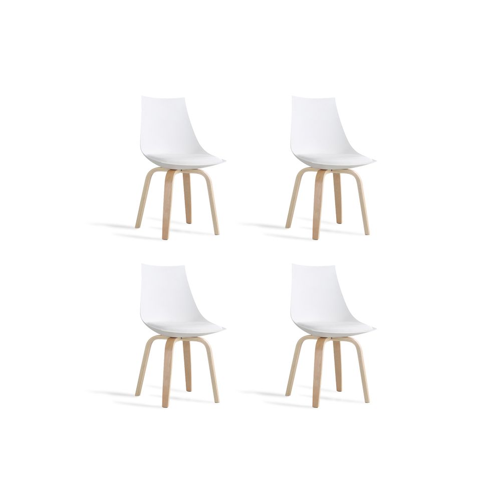 Designetsamaison - Lot de 4 chaises scandinaves blanches - Nicosie - Chaises