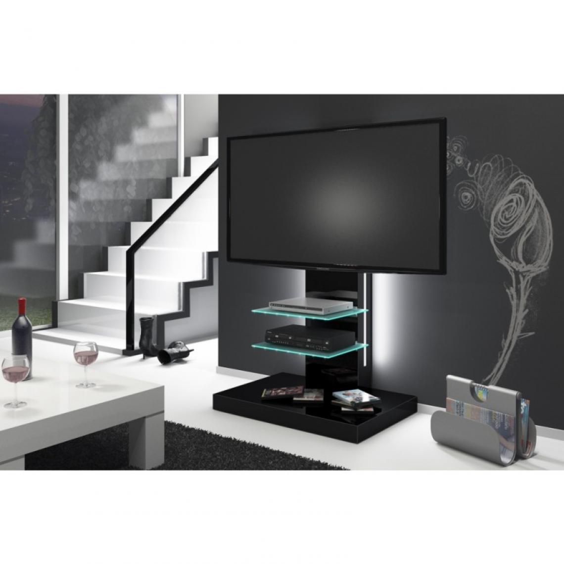 Carellia - Meuble TV design 78 cm x 54 cm x 132.5 cm - Noir - Meubles TV, Hi-Fi