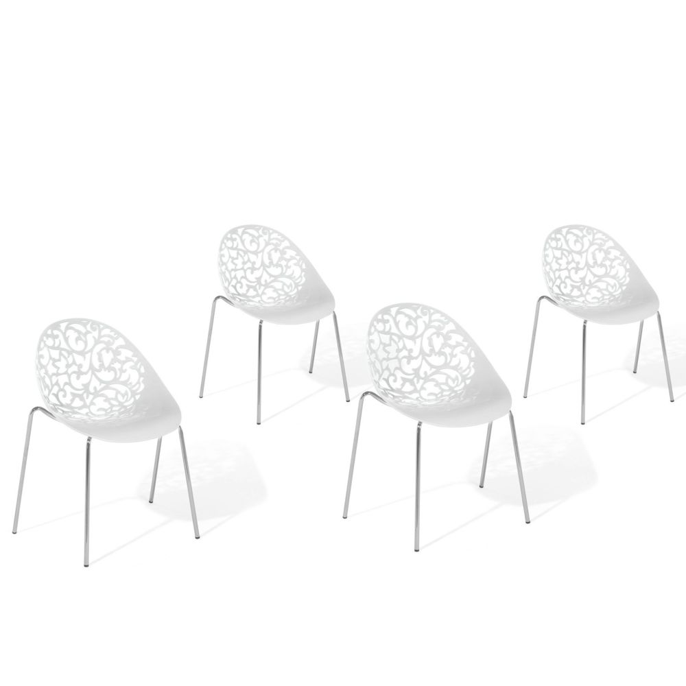 Beliani - Beliani Ensemble de 4 chaises blanches MUMFORD - blanc - Chaises