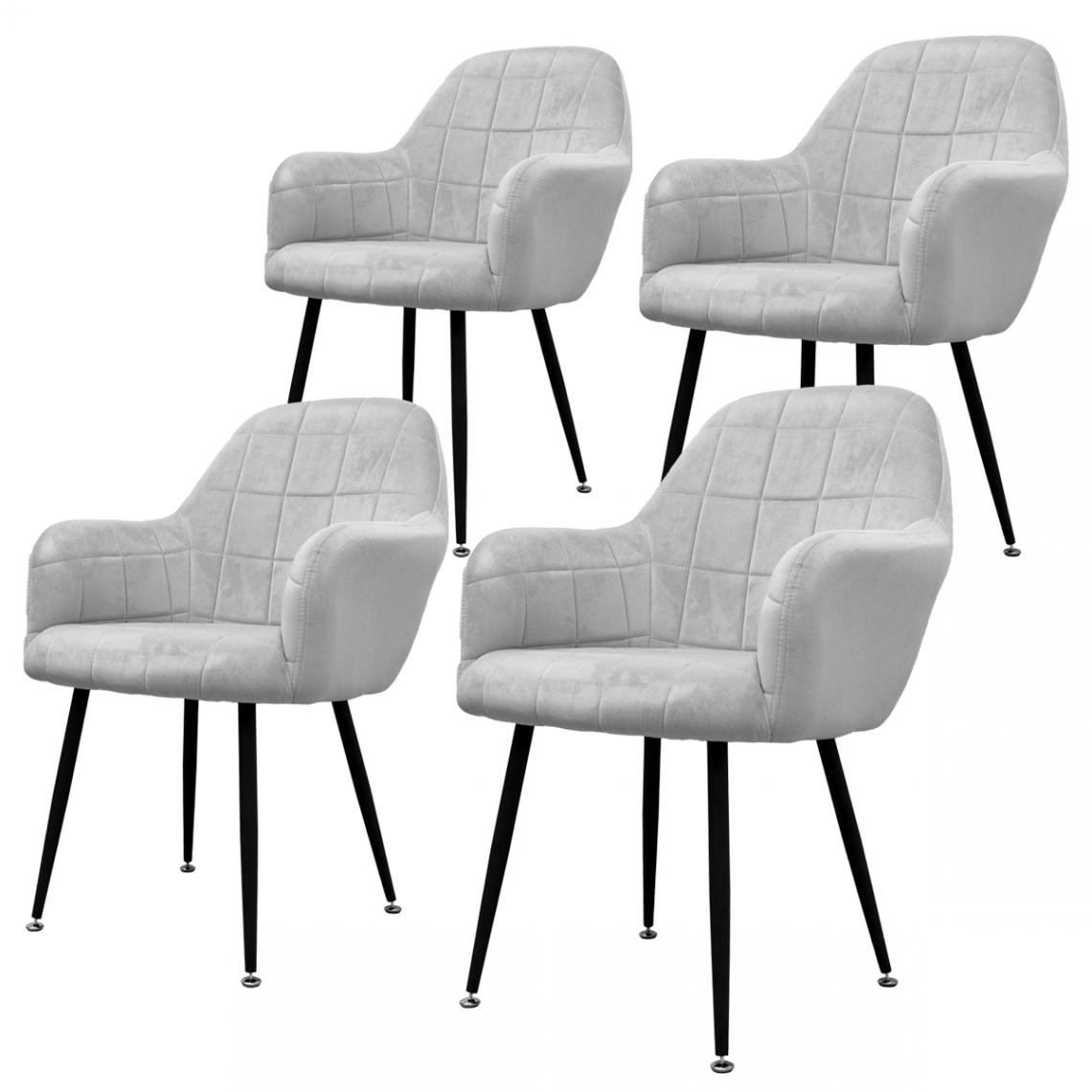 Ecd Germany - 2 x chaises de salle à manger grises - Chaises