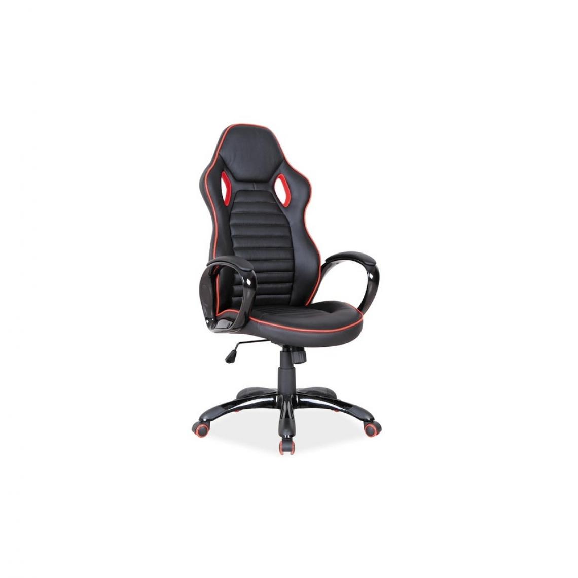 Ac-Deco - Chaise de bureau à roulettes - Q105 - 67 x 51 x 120 cm - Noir et rouge - Chaises