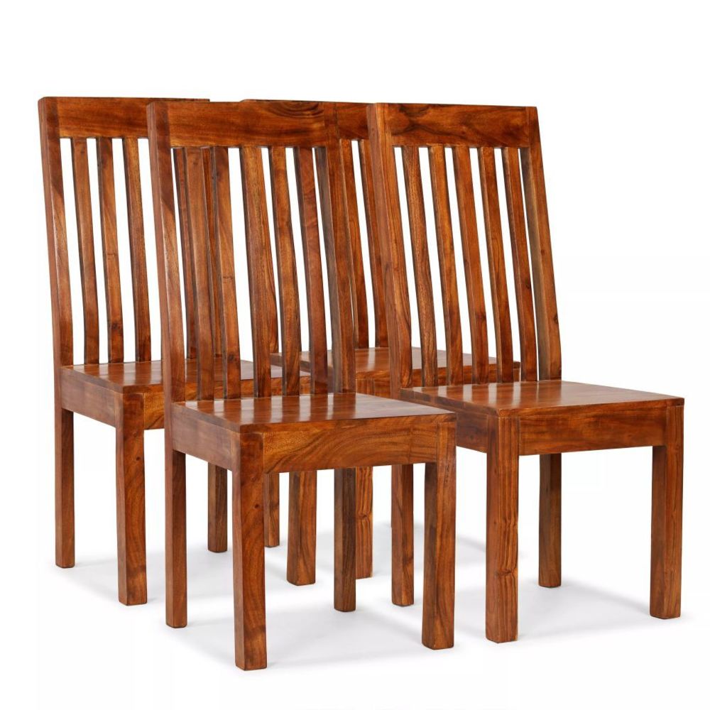 marque generique - Stylé Fauteuils gamme Bridgetown Chaise de salle à manger 4 pcs Bois massif avec finition Sesham - Chaises