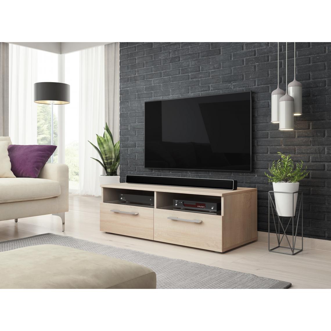 3xeliving - Meuble TV classique Zumbi Sonoma 100 cm - Meubles TV, Hi-Fi
