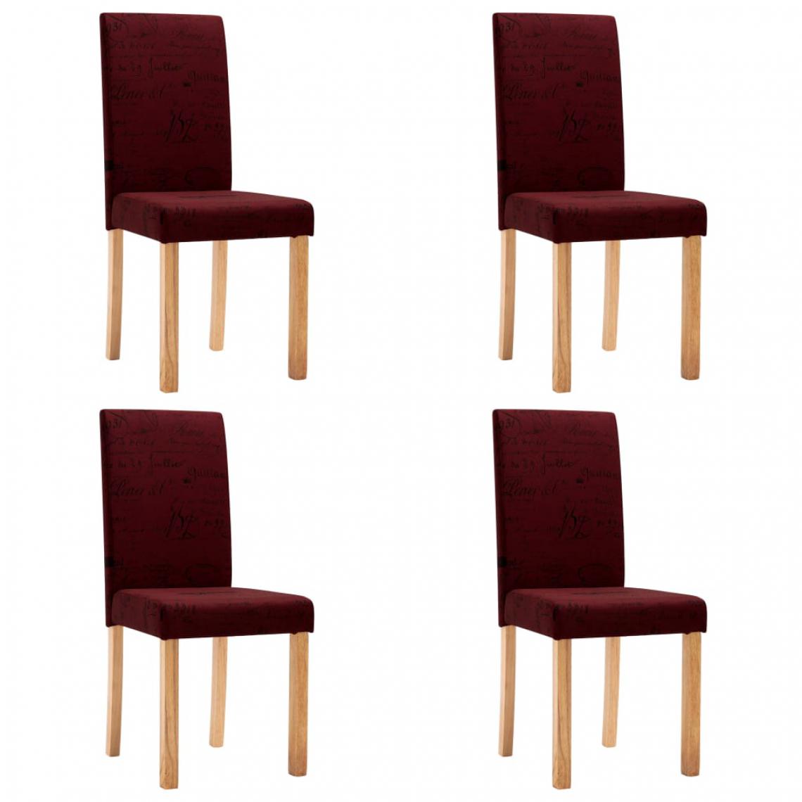 Icaverne - Icaverne - Chaises de cuisine serie Chaises de salle à manger 4 pcs Rouge bordeaux Tissu - Chaises