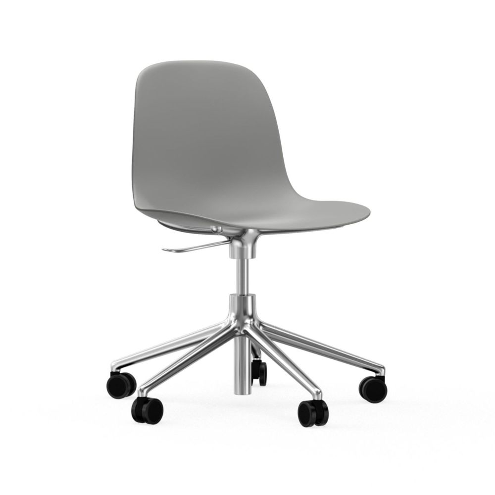 Normann Copenhagen - Chaise pivotante à roulettes Form - gris - aluminium - Chaises