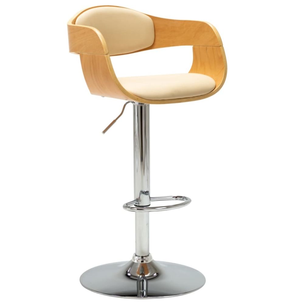 marque generique - Icaverne - Tabourets & chaises de bar famille Chaise de bar Crème Bois courbé et similicuir - Tabourets