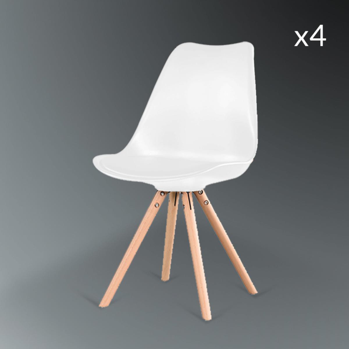 Concept Usine - Erika - Lot de 4 chaises blanches - Chaises