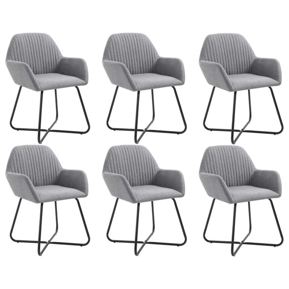 marque generique - Esthetique Fauteuils et chaises selection Guatemala Chaises de salle à manger 6 pcs Gris clair Tissu - Chaises