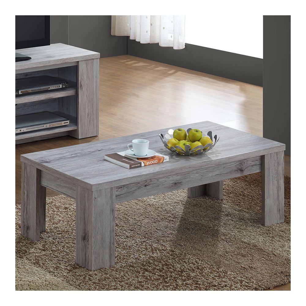 Nouvomeuble - Table basse 120 cm pas chère contemporaine couleur chêne ELDINA - Tables basses