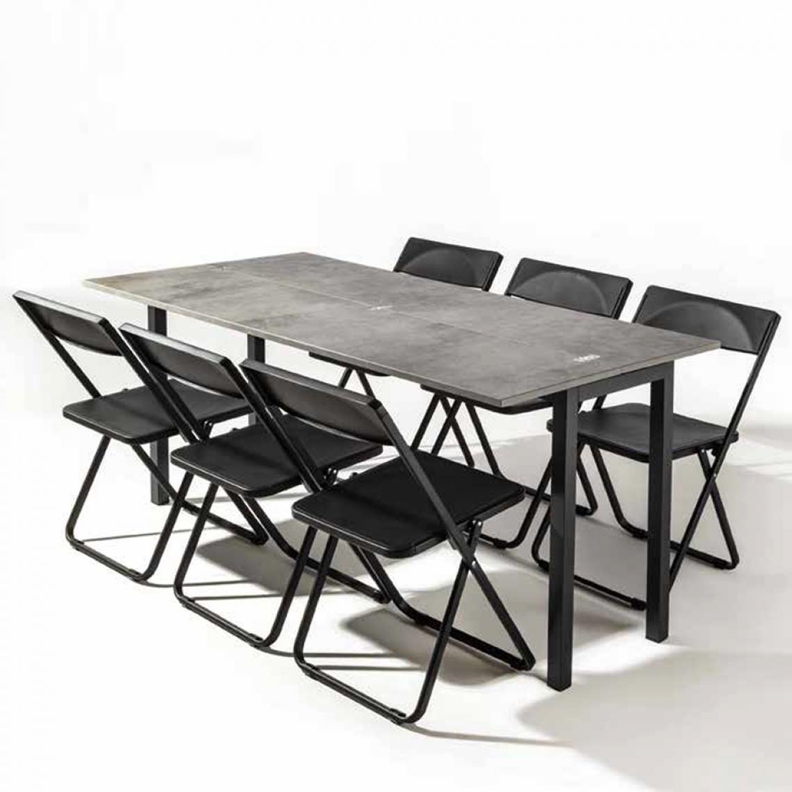 Nouvomeuble - Table console 140 cm effet béton STRIANO - Tables à manger