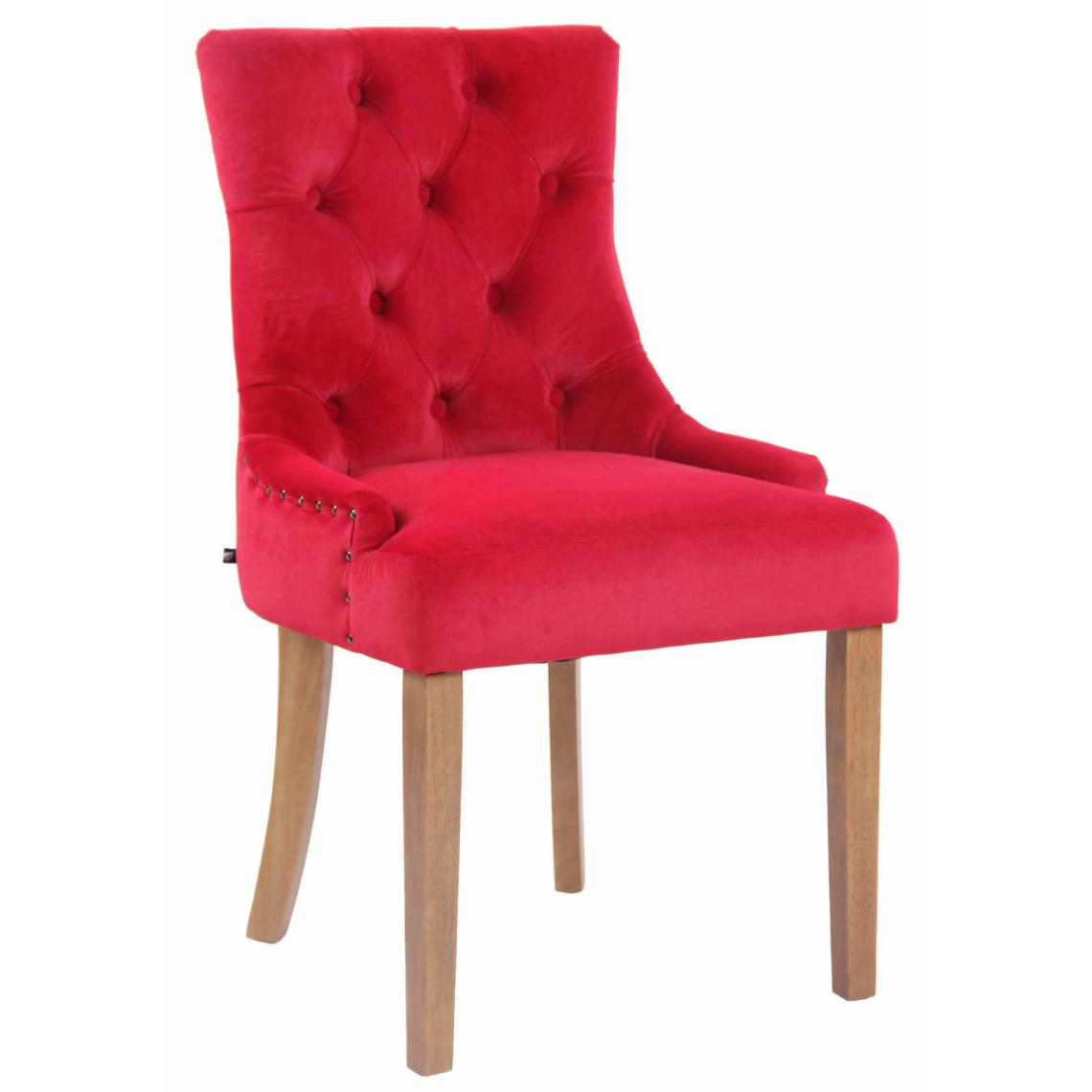 Icaverne - Superbe Chaise de salle à manger gamme Athènes velours antique-clair couleur rouge - Chaises