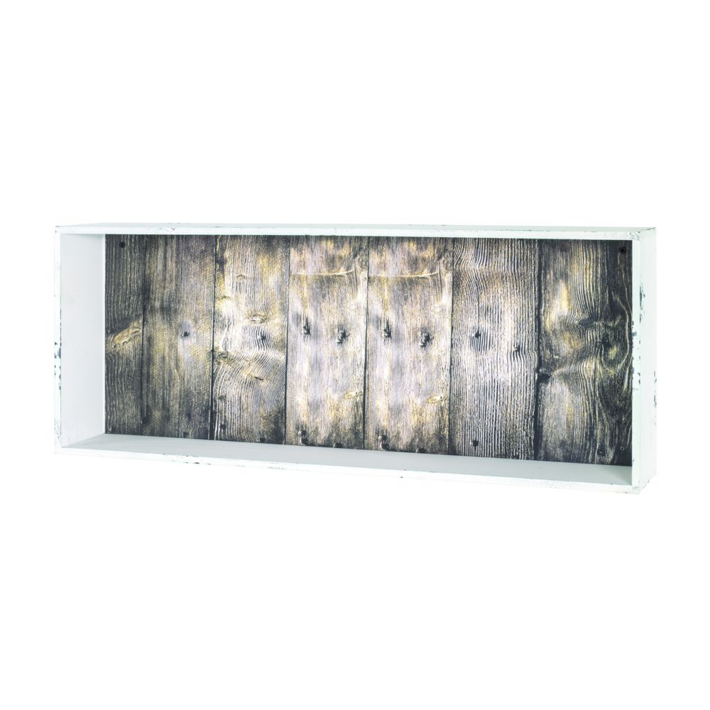 marque generique - Moderne NUANCEMEUBLE étagère murale Belmopan blanc essuyé-vintage L76 x P12 x H30 cm - Etagères