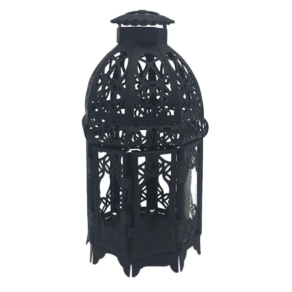 marque generique - photophore lanternes marocaines photophore bougeoir jardin de la maison noir - Bougeoirs, chandeliers