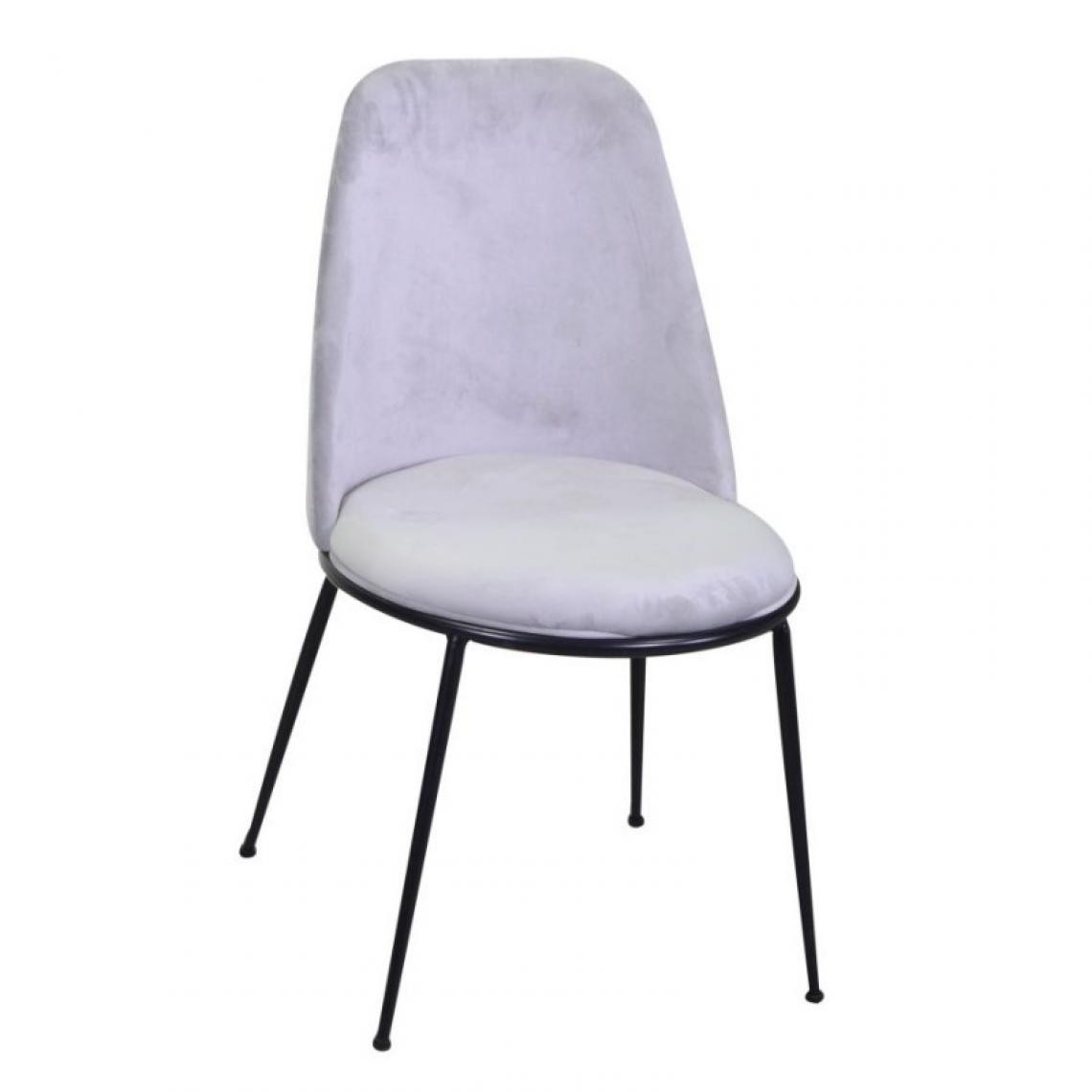Webmarketpoint - Chaise design en velours et métal gris rotterdam - Chaises