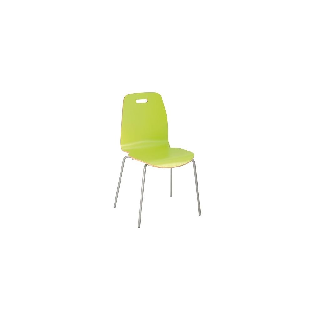 Nowystyl - Chaise coque bois piétement tube métal verte - Chaises