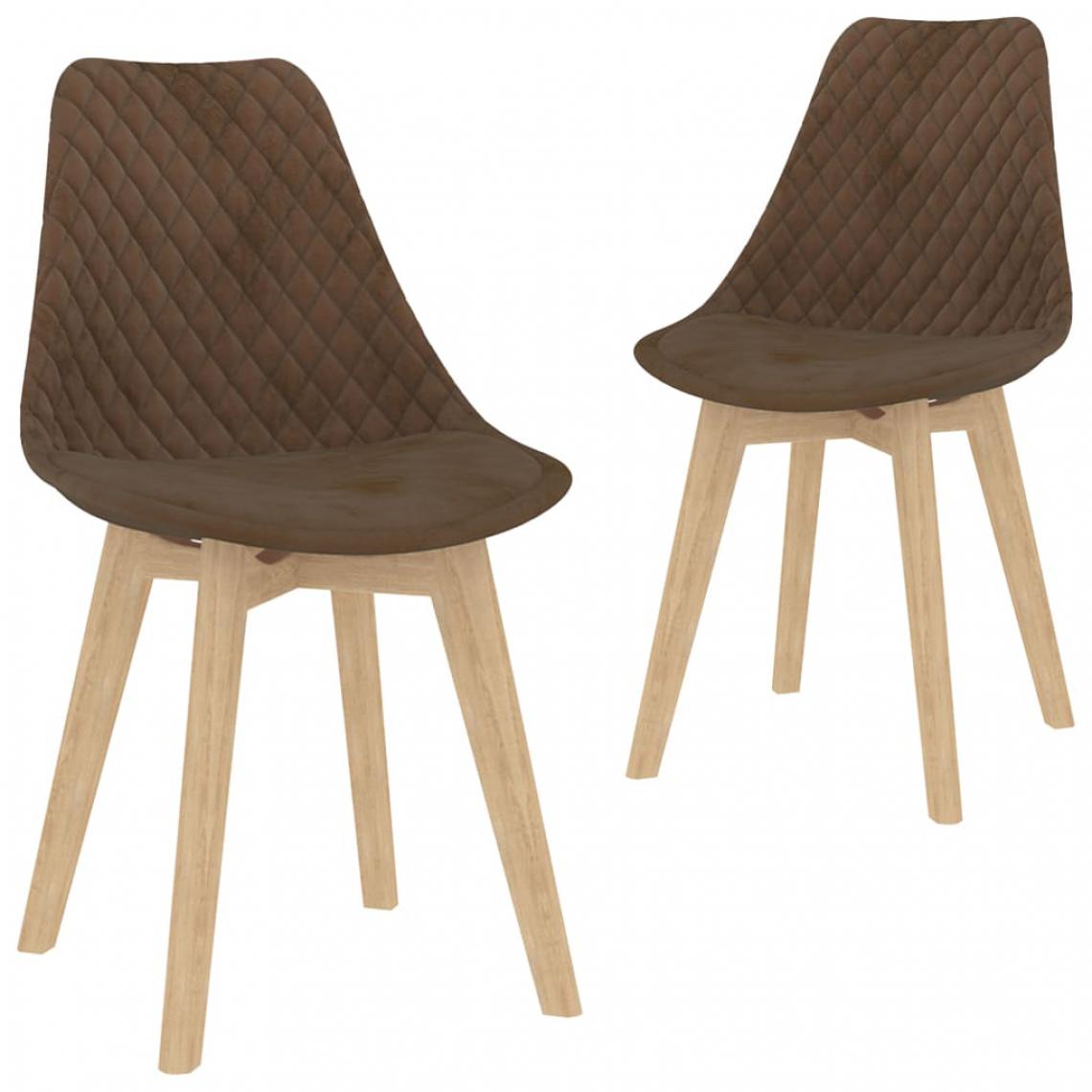 Icaverne - Moderne Fauteuils et chaises gamme Moroni Chaises de salle à manger 2 pcs Marron Velours - Chaises