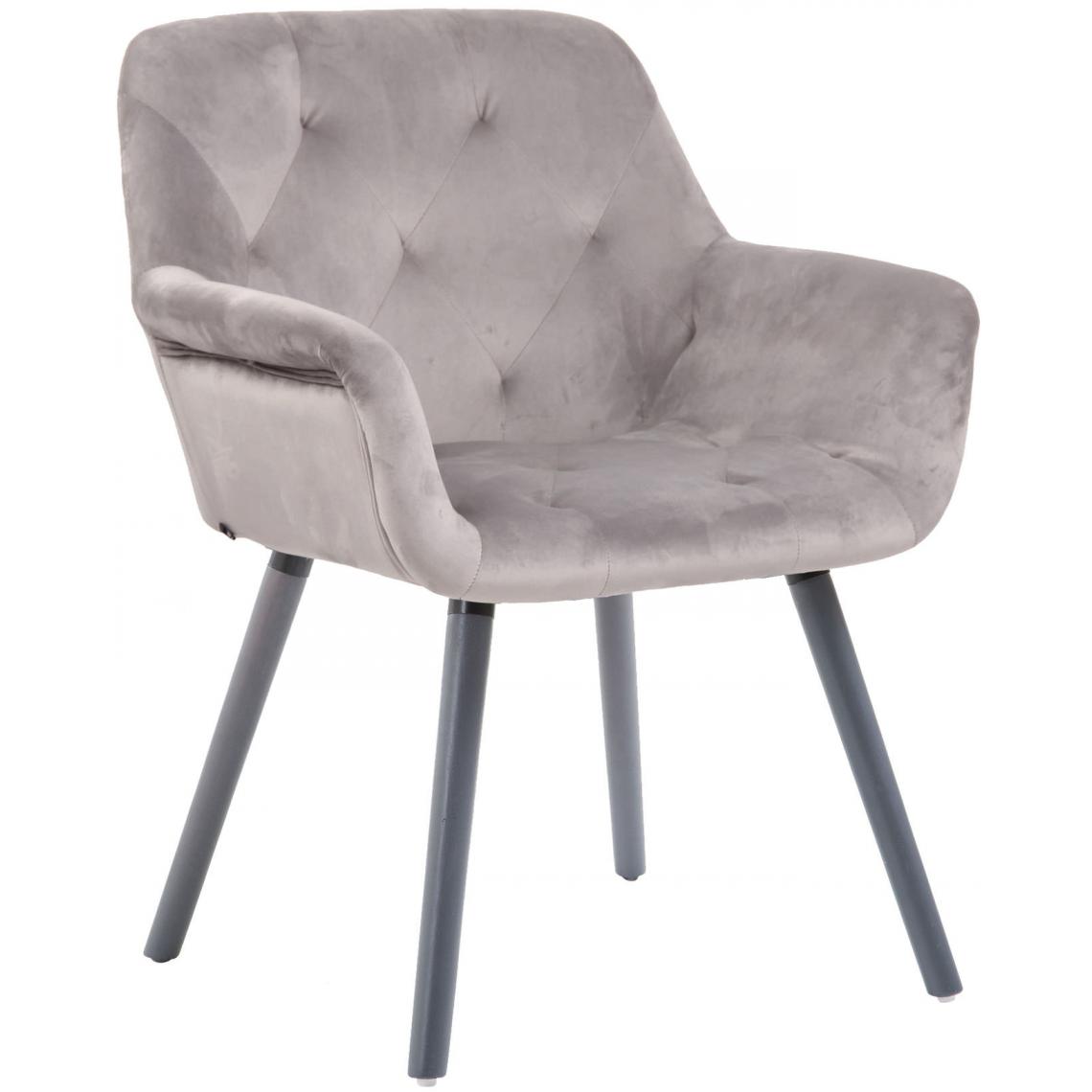 Icaverne - Admirable Chaise de salle à manger collection Khartoum velours gris couleur gris - Chaises