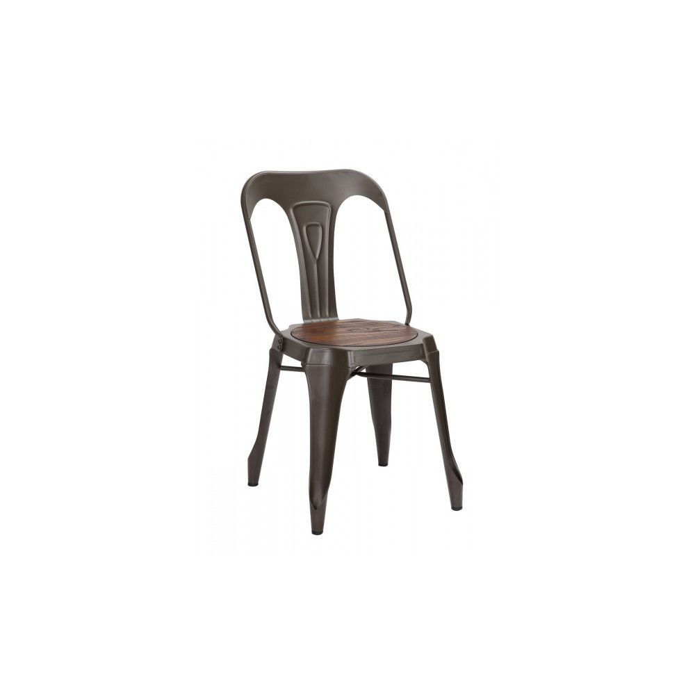 Mathi Design - NEVADA - Chaise design de repas bois foncé - Chaises
