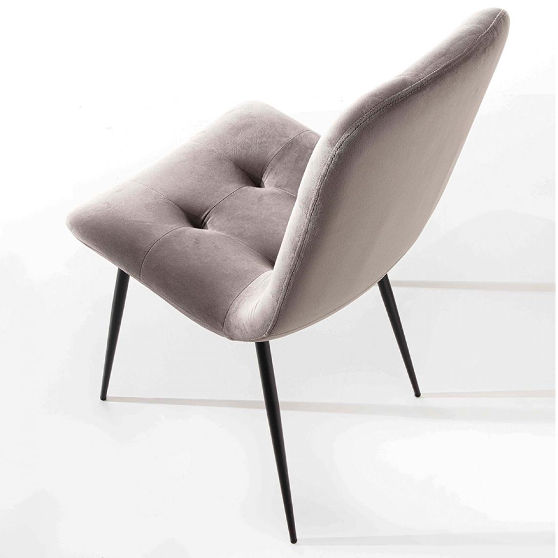 Nouvomeuble - Chaise taupe en tissu moderne COPERNIC (lot de 4) - Chaises