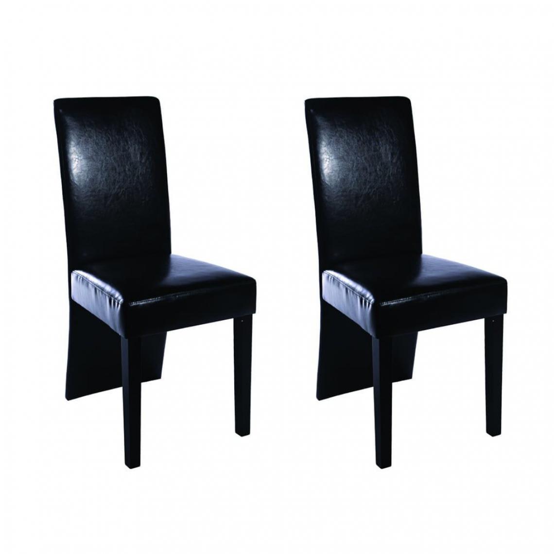 Chunhelife - Chunhelife Chaises de salle à manger 2 pcs Noir Similicuir - Chaises
