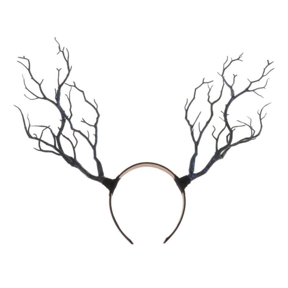marque generique - Gothic Antlers Deer Horns Hair Hoop Bandeau Cosplay Coiffe Noël Bleu - Objets déco