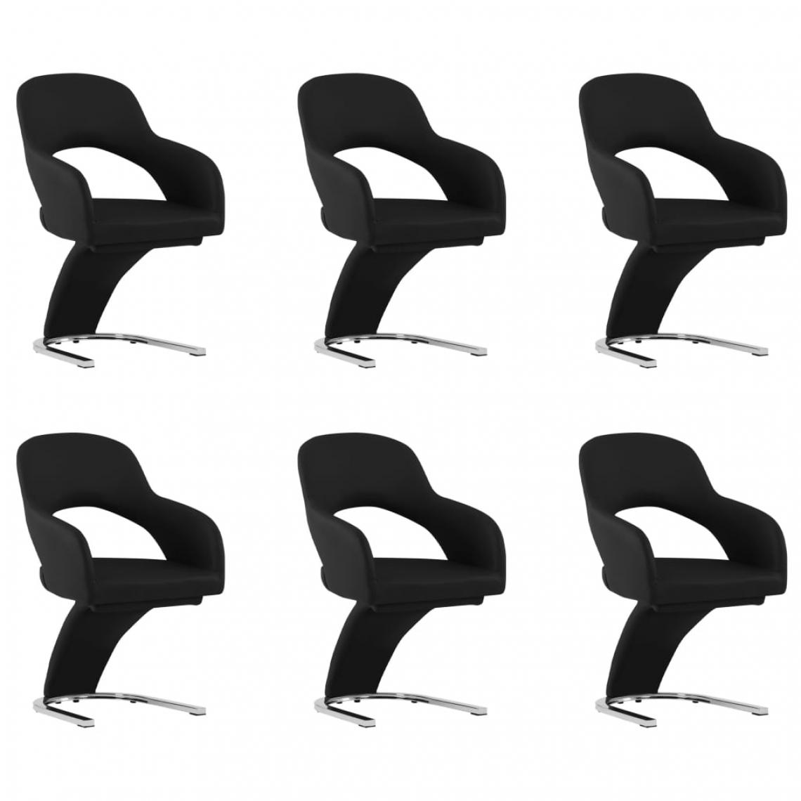 Icaverne - Admirable Fauteuils et chaises gamme Tirana Chaises de salle à manger 6 pcs Noir Similicuir - Chaises