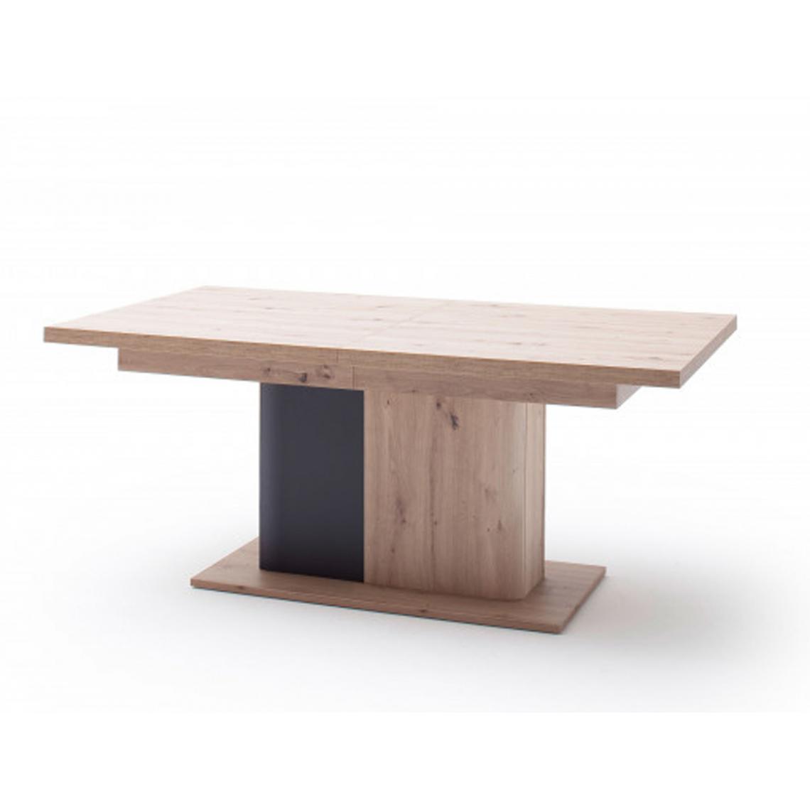 Pegane - Table à manger extensible en chêne massif / graphite - L.180-280 x H.77 x P.100 cm - Tables à manger