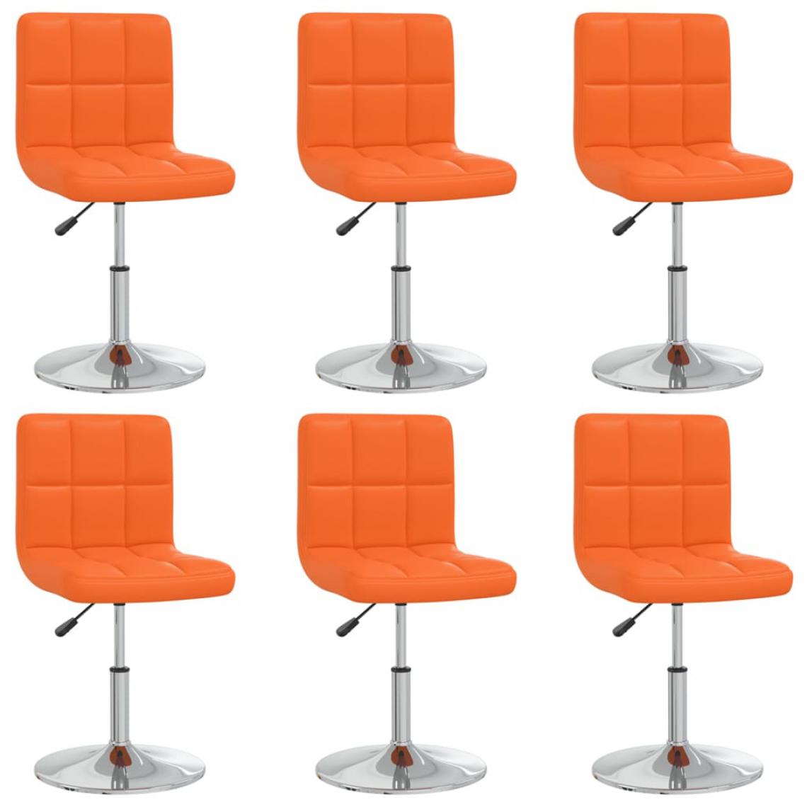 Vidaxl - vidaXL Chaises de salle à manger 6 pcs Orange Similicuir - Chaises