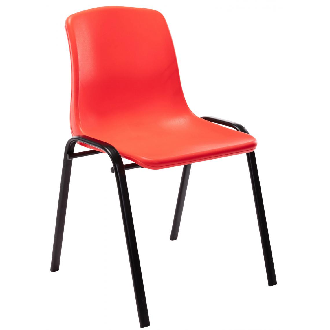 Icaverne - Magnifique Chaise empilable serie Lisbonne en plastique couleur rouge - Chaises