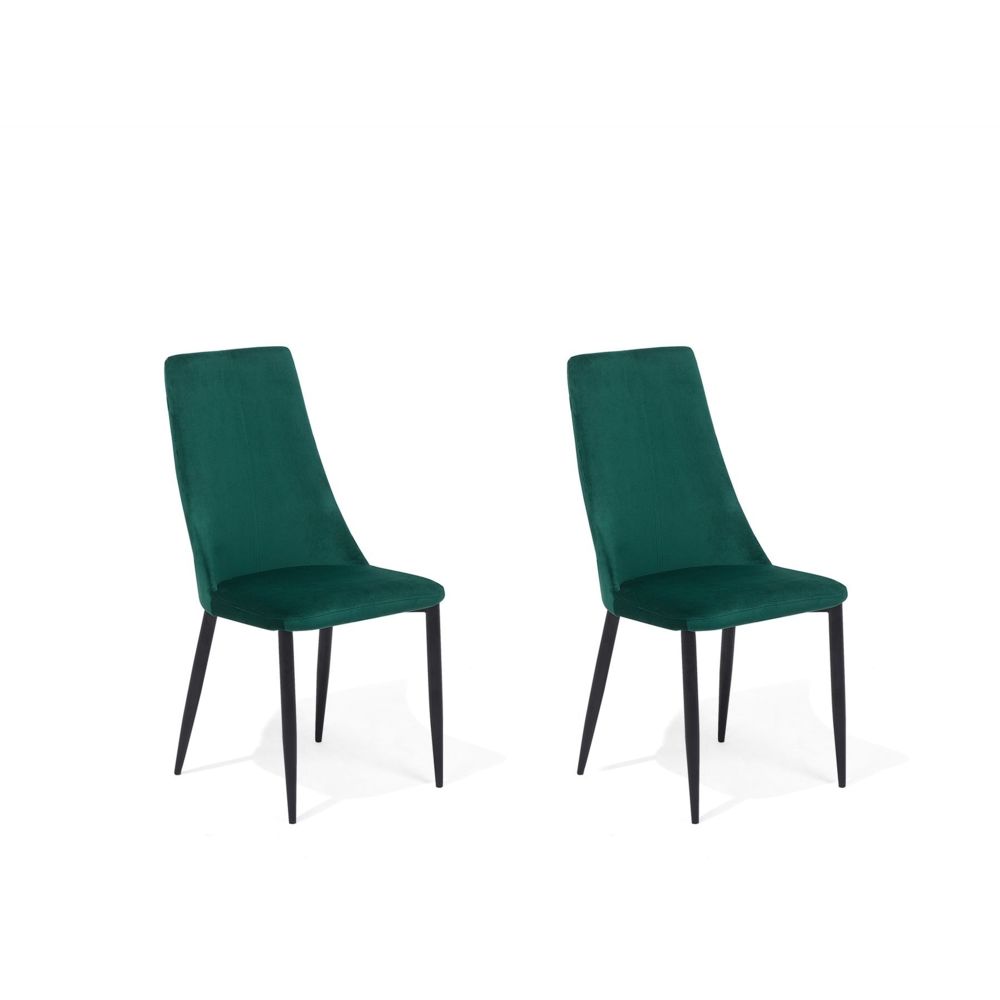 Beliani - Beliani Lot de 2 chaises en velours vert CLAYTON - vert - Chaises