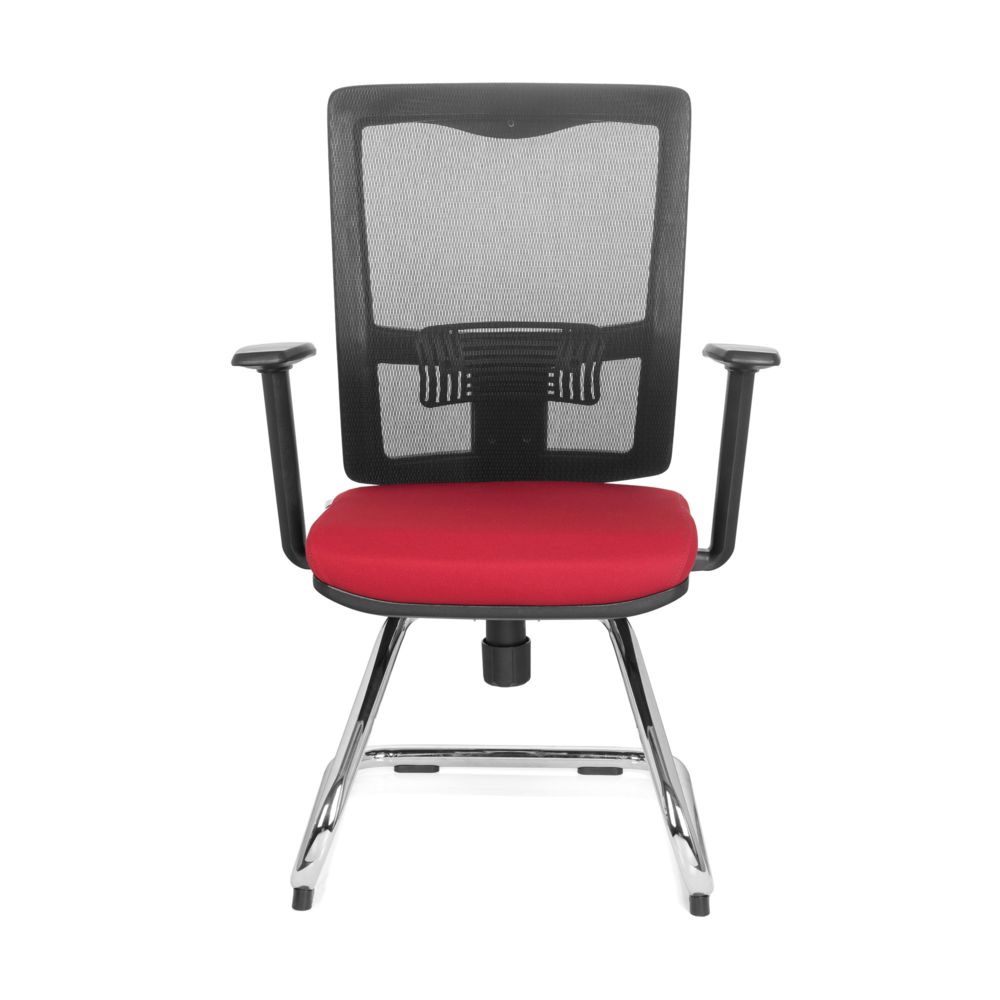 Hjh Office - Chaise visiteur / chaise de conférence / chaise CARLTON PRO V tissu noir / rouge hjh OFFICE - Chaises