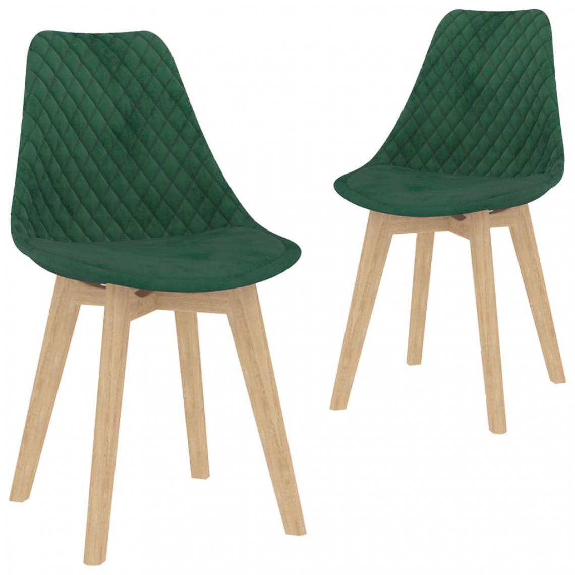 Icaverne - Contemporain Fauteuils et chaises Bandar Seri Begawan Chaises de salle à manger 2 pcs Vert foncé Velours - Chaises