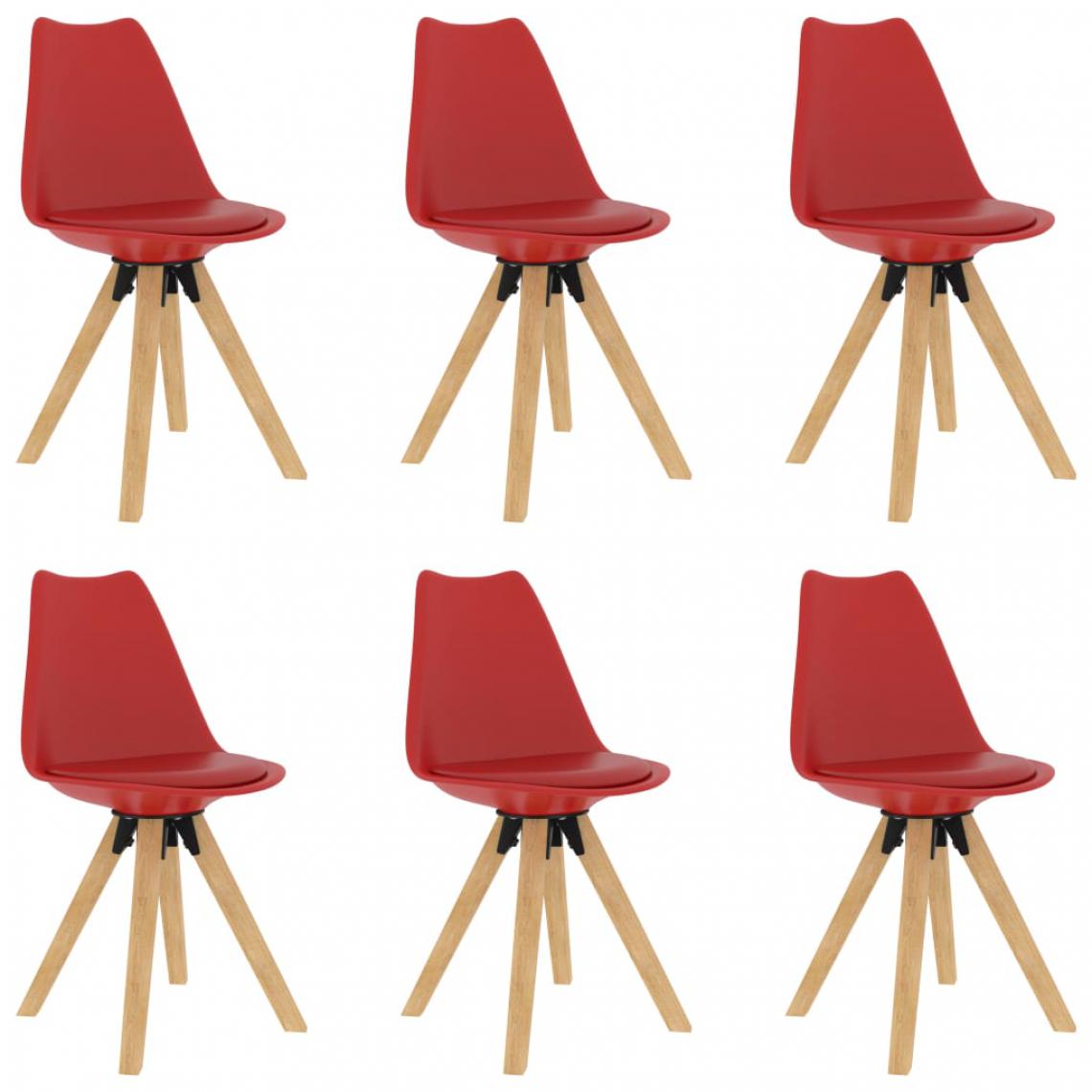 Chunhelife - Chunhelife Chaises de salle à manger 6 pcs Rouge - Chaises