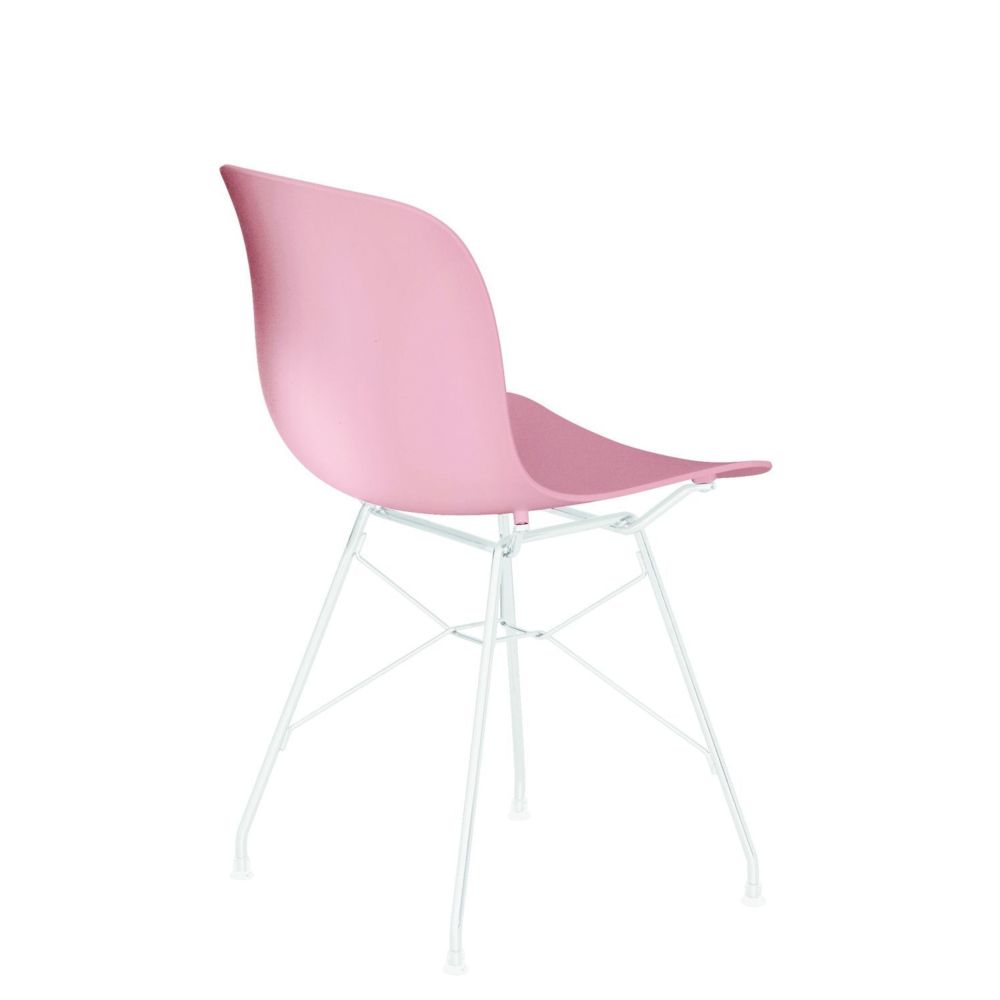 Magis - Chaise Troy avec cadre en fil de fer - blanc - rose - Chaises
