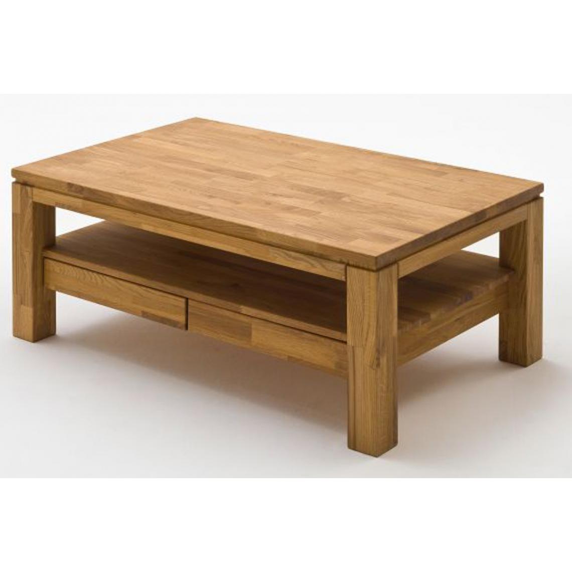 Pegane - Table basse coloris chêne noueux huilé - Longueur 115 x Hauteur 54 x Pronfondeur 70 cm - Tables basses