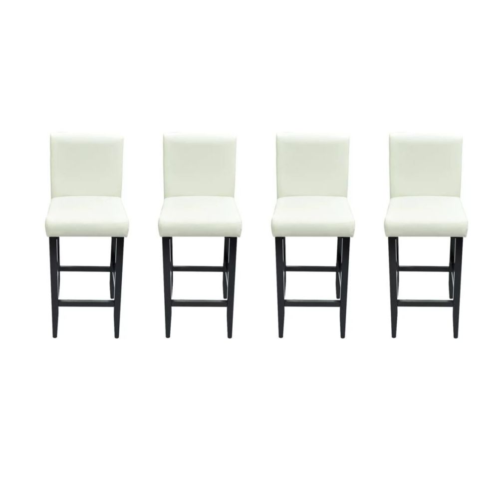 marque generique - Icaverne - Tabourets et chaises de bar collection Tabouret de bar 4 pcs Cuir artificiel Blanc - Chaises