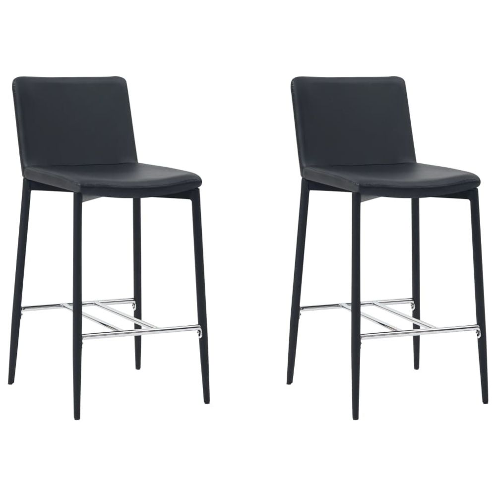 marque generique - Splendide Fauteuils et chaises collection Belmopan Chaises de bar 2 pcs Noir Similicuir - Tabourets